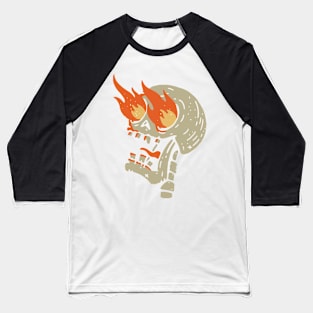 Fire Skeleton Memes Funny Baseball T-Shirt